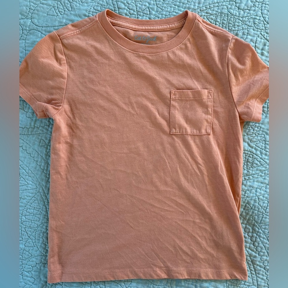 Cat & Jack Boys Pocket Crew Neck Tee Shirt XS